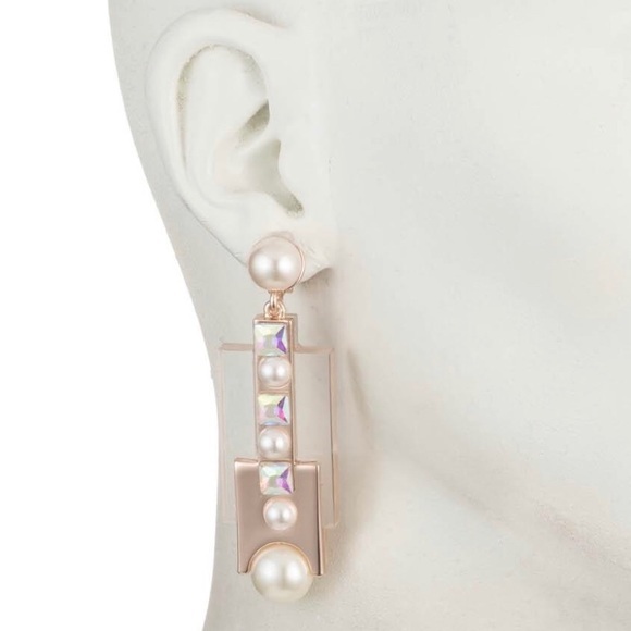 Carolee Roisin Clip Resin Double Drop Earring - Picture 2 of 4